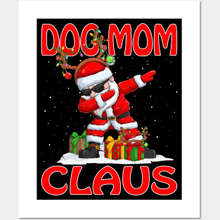 Dog Mom Santa Claus Reindeer Christmas Matching Costume Posters and Art